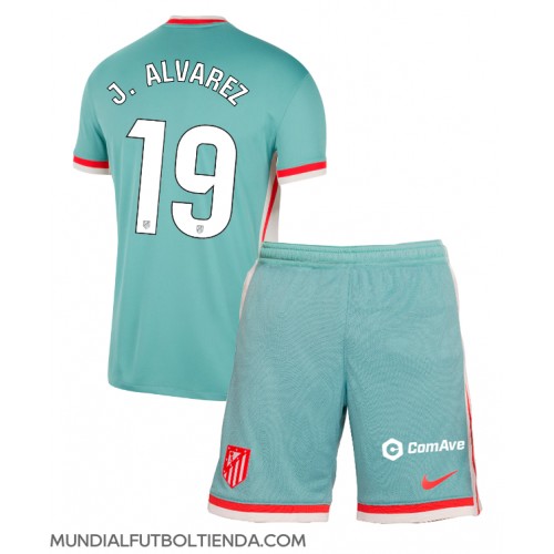 Camiseta Atletico Madrid Julian Alvarez #19 Segunda Equipación Replica 2024-25 para niños mangas cortas (+ Pantalones cortos)